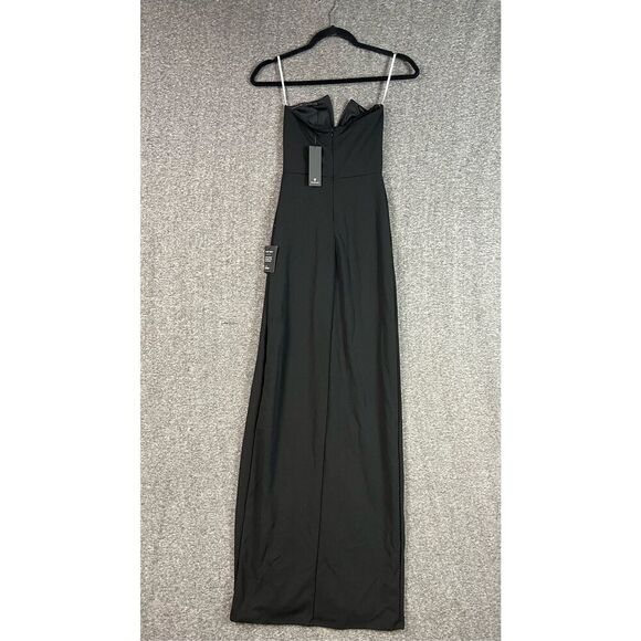 Lulus Dedicated to Glamour Black Strapless Maxi Dress Size XS NWT - Picture 6 of 9